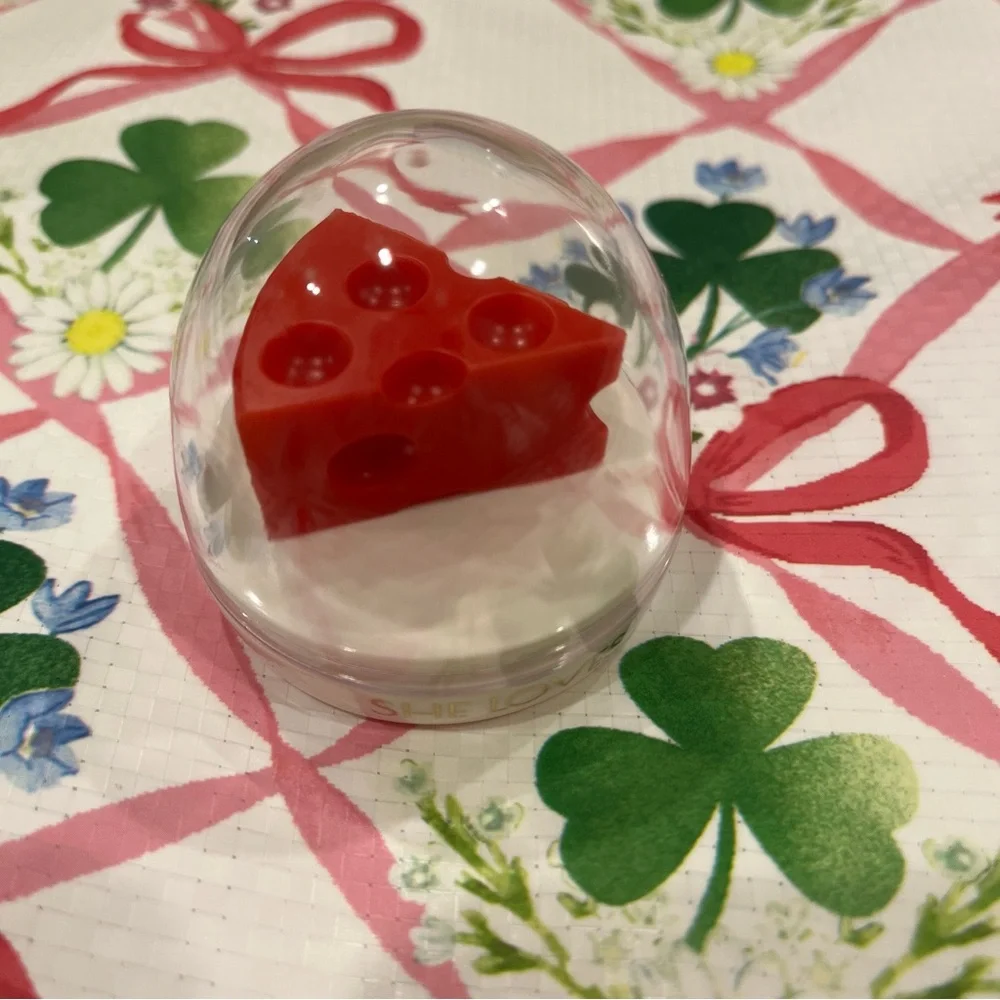 Red Cheese-Shaped Lip Balm